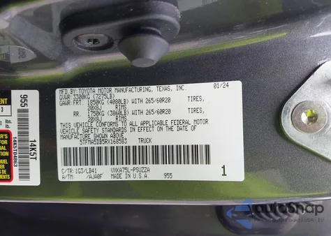 2024 Toyota Tundra 1794 Edition 4Wd z USA, uszkodzony, nr VIN 5TFMA5DB5RX168583